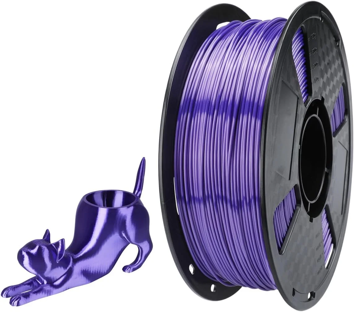 فیلامنت TPU ابریشمی CC3D بنفش 1.75mm 1KG مواد چاپ سه بعدی FDM فیلامنت انعطاف پذیر پرینتر سه بعدی 57D سخت تر از 98A ابریشمی TPU