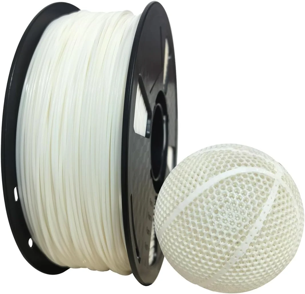 فیلامنت CC3D TPE 40D سفید 1.75mm 1KG مواد چاپ سه بعدی FDM مناسب برای بسکتبال