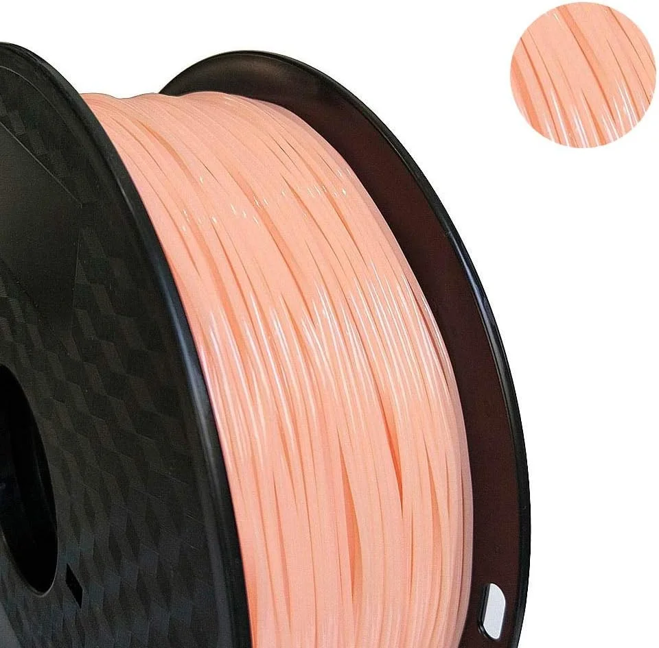 فیلامنت TPU CC3D رنگ پوست 98A، سایز 1.75 میلی متر، 1 کیلوگرم، مناسب پرینتر سه بعدی، 2.2 پوند، مواد انعطاف پذیر برای پرینت سه بعدی، فیلامنت صورتی TPU نزدیک به 95A