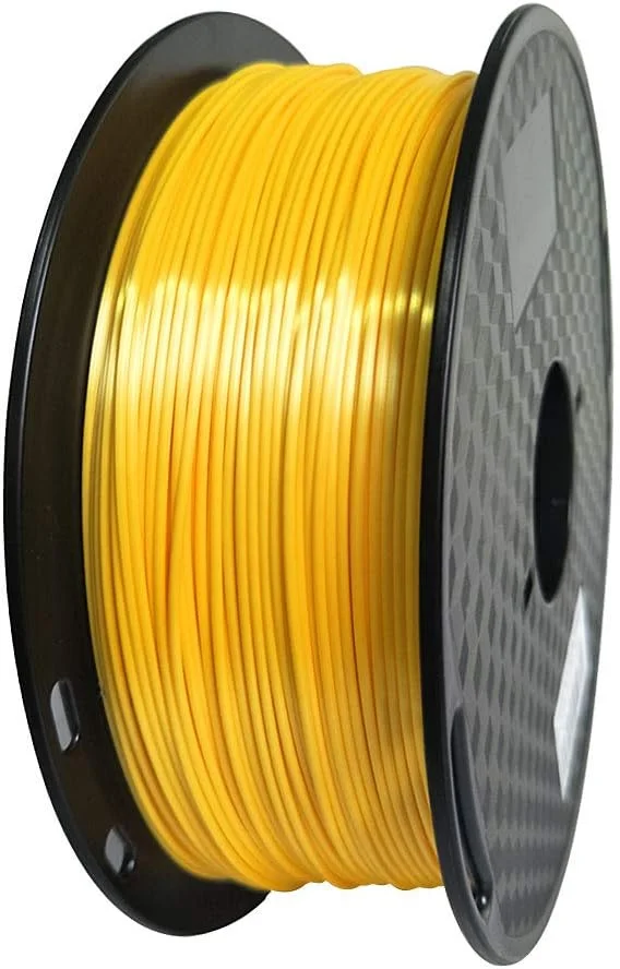 فیلامنت PLA ابریشمی زرد CC3D، قطر 1.75 میلی متر، 1 کیلوگرم، فیلامنت پرینتر سه بعدی، براق و متالیک، زرد روشن، با حس ابریشمی، مواد پرینت سه بعدی