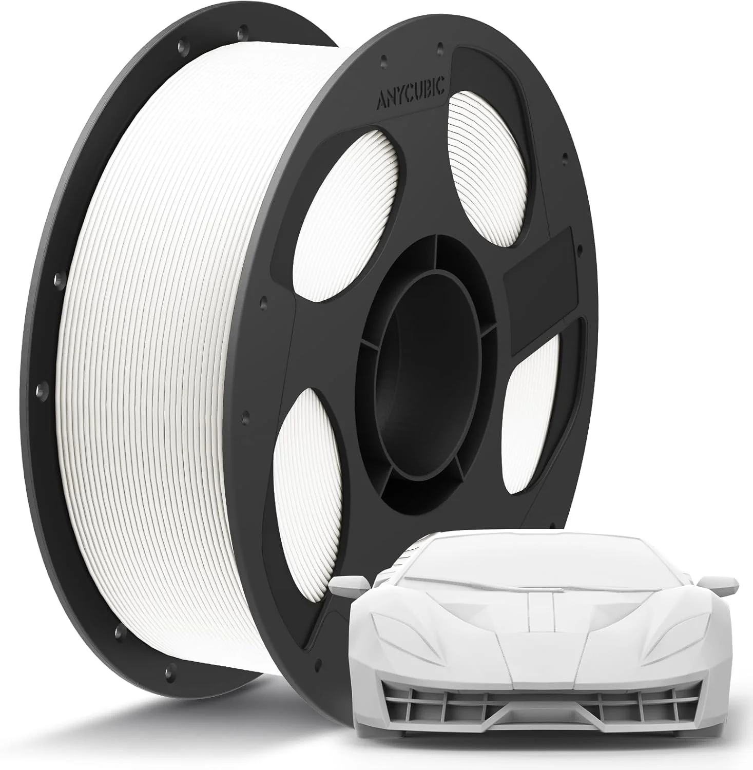 فیلامنت پرینتر سه بعدی ANYCUBIC PLA Plus 1.75mm، فیلامنت پرینت سه بعدی با استحکام بالا، قابل چاپ با اکثر پرینترهای سه بعدی FDM، اسپول 1 کیلوگرمی، سفید