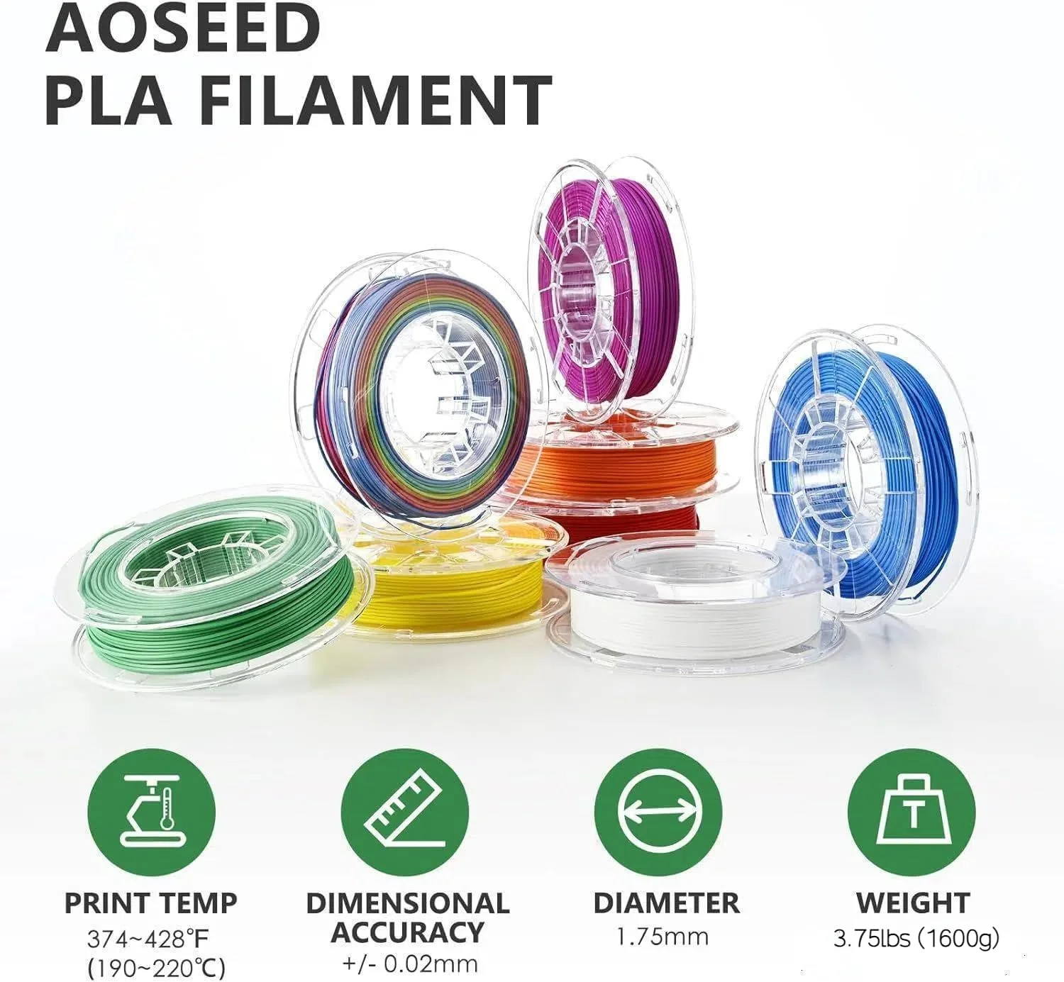 مجموعه فیلامنت پرینتر سه بعدی، فیلامنت PLA 1.75 میلی متری (± 0.03 میلی متر)، بنفش/سبز/آبی/زرد/سفید/رنگین کمانی/قرمز/نارنجی بسته فیلامنت چاپ سه بعدی برای اکثر پرینترهای سه بعدی، بسته 8 قرقره ای 200 گرمی/0.44 پوندی مجموعه فیلامنت پرینتر سه بعدی، فیلامنت PLA 1.75 میلی متری (± 0.03 میلی متر)، بنفش/سبز/آبی/زرد/سفید/رنگین کمانی/قرمز/نارنجی بسته فیلامنت چاپ سه بعدی برای اکثر پرینترهای سه بعدی، بسته 8 قرقره ای 200 گرمی/0.44 پوندی