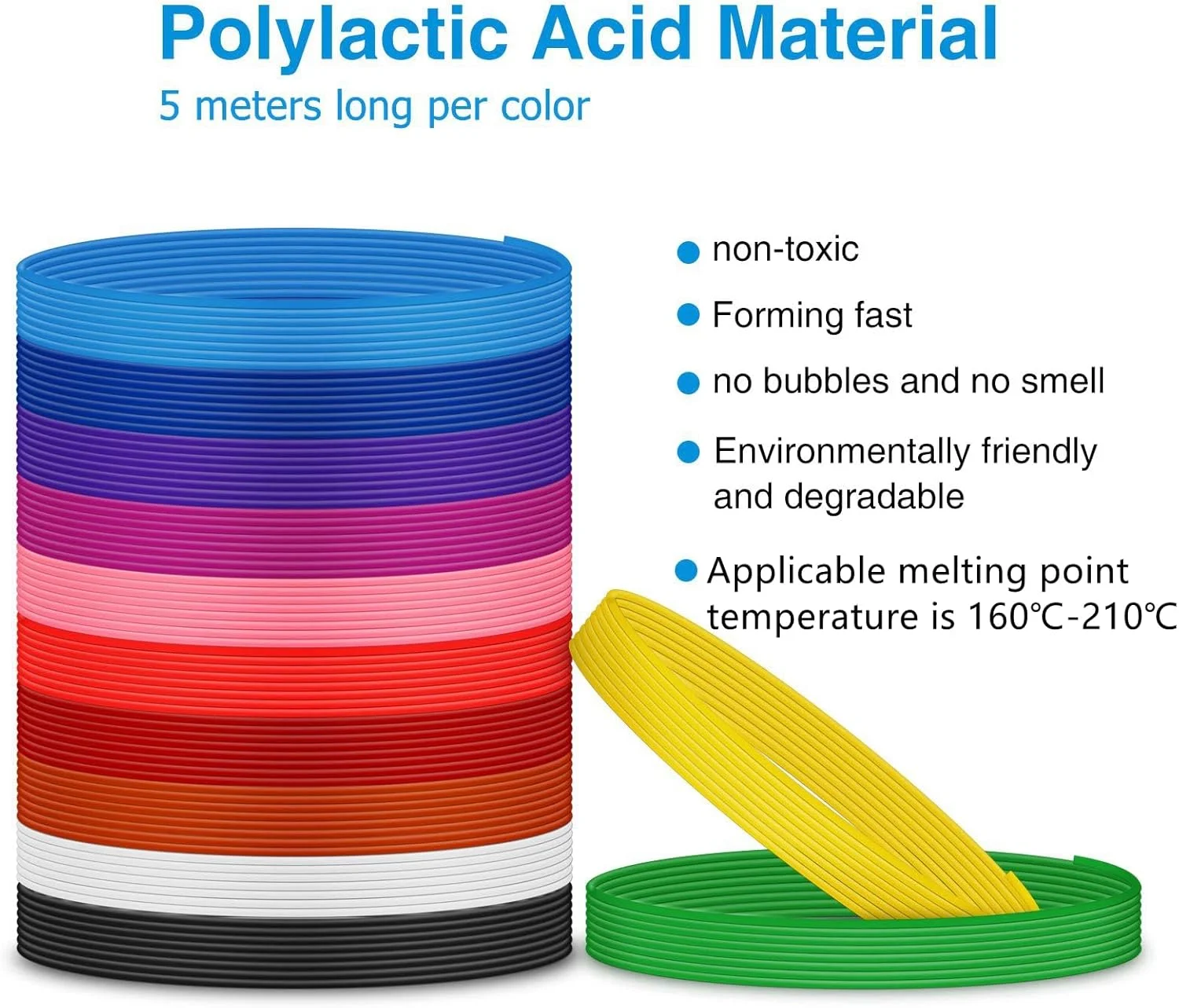 فیلامنت قلم سه بعدی ASTARON PLA 1.75 میلی متر، 12 رنگ، فیلامنت پرینتر سه بعدی، 5 متر در هر رنگ، مجموع 60 متر، مواد چاپ سه بعدی فیلامنت قلم سه بعدی ASTARON PLA 1.75 میلی متر، 12 رنگ، فیلامنت پرینتر سه بعدی، 5 متر در هر رنگ، مجموع 60 متر، مواد چاپ سه بعدی