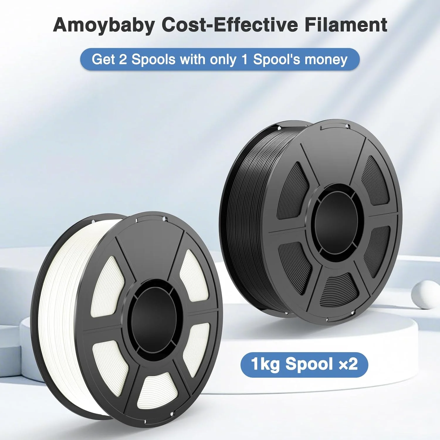 بسته فیلامنت ابریشمی PLA، فیلامنت پرینتر سه بعدی 1.75 میلی متری، بسته 2 عددی، 2 کیلوگرم، دقت ابعادی +/- 0.03 میلی متر، مناسب برای اکثر پرینترهای سه بعدی FDM (مشکی ابریشمی + سفید ابریشمی)