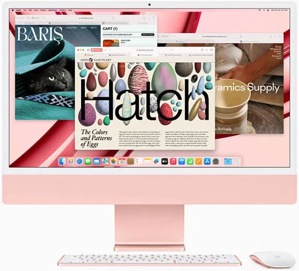 آیمک ۲۴ اینچی اپل با تراشه M3، دارای ۸ هسته پردازنده مرکزی و ۸ هسته پردازنده گرافیکی، ۸ گیگابایت رم و ۲۵۶ گیگابایت حافظه داخلی - رنگ صورتی - نسخه بین المللی MQRD3 آیمک ۲۴ اینچی اپل با تراشه M3، دارای ۸ هسته پردازنده مرکزی و ۸ هسته پردازنده گرافیکی، ۸ گیگابایت رم و ۲۵۶ گیگابایت حافظه داخلی - رنگ صورتی - نسخه بین المللی MQRD3