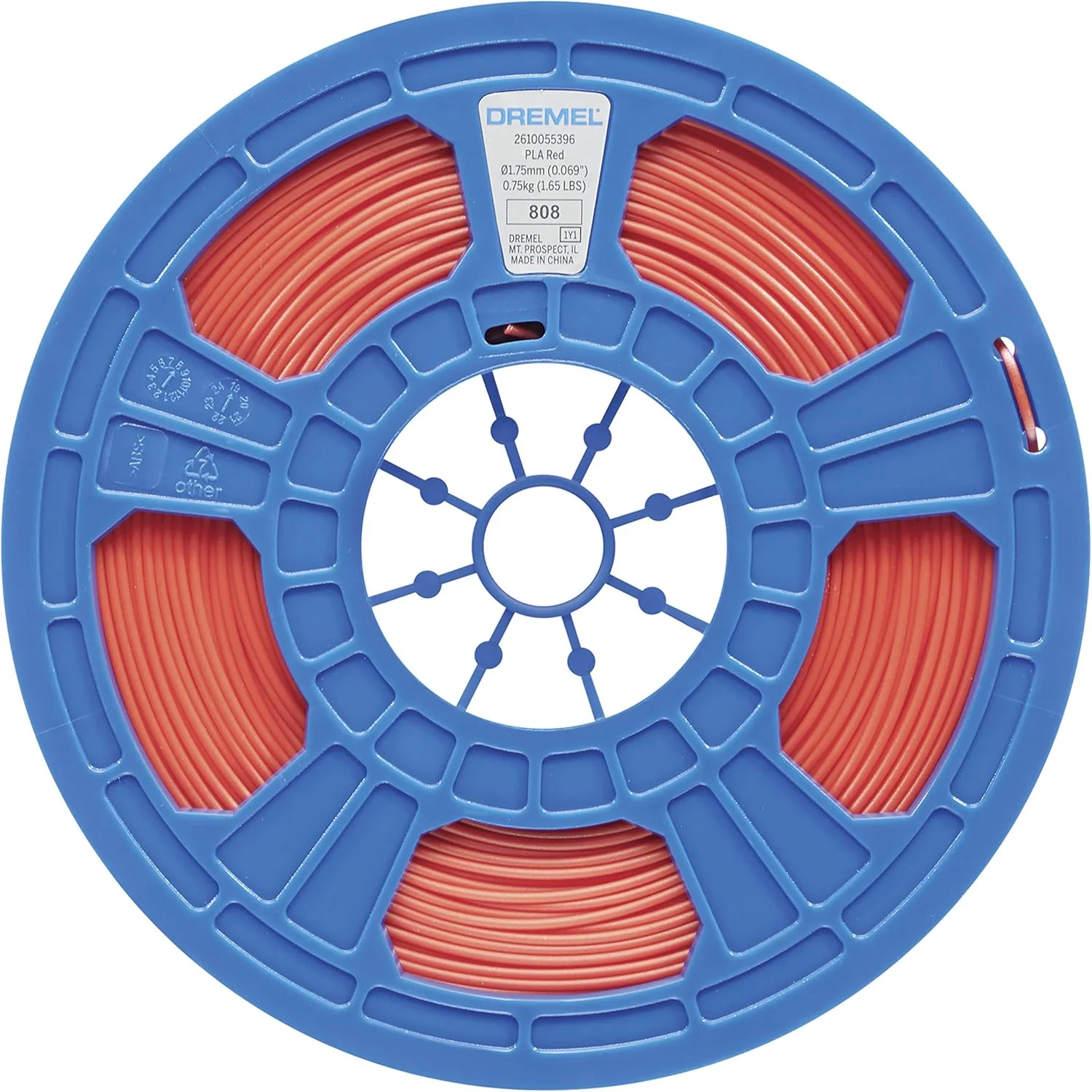 فیلامنت پرینتر سه بعدی Dremel DigiLab PLA-RED-01، قطر 1.75 میلی متر، وزن قرقره 0.75 کیلوگرم، رنگ قرمز، دارای RFID، فرمول جدید و 50 درصد بیشتر در هر قرقره