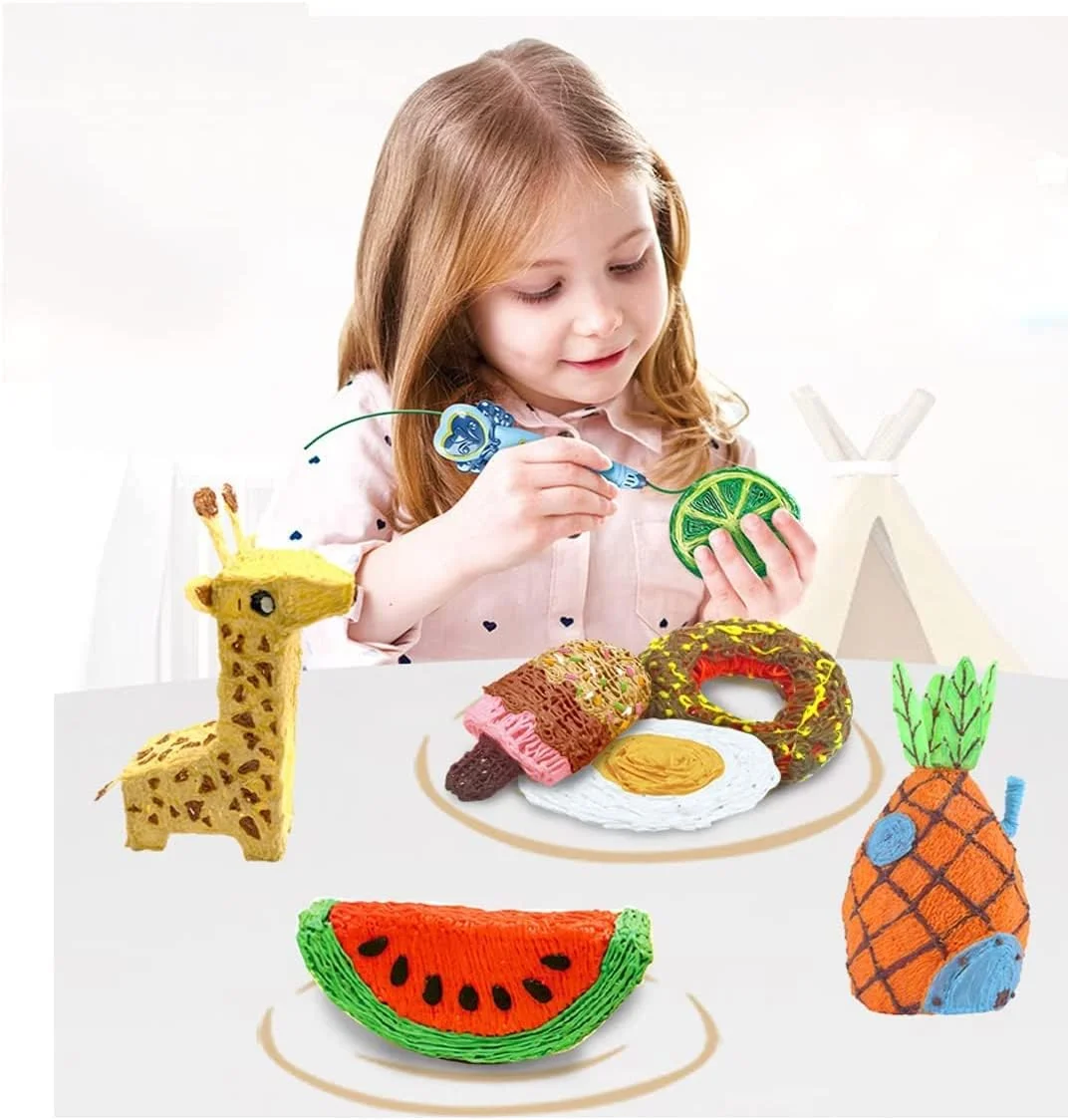 رشته های چاپگر سه بعدی ELECDON، رشته های PCL سازگار با اکثر قلم های سه بعدی، حرارت کم و ایمن برای کودکان، 20 رنگ 1.75 میلی متر طول 5 متر