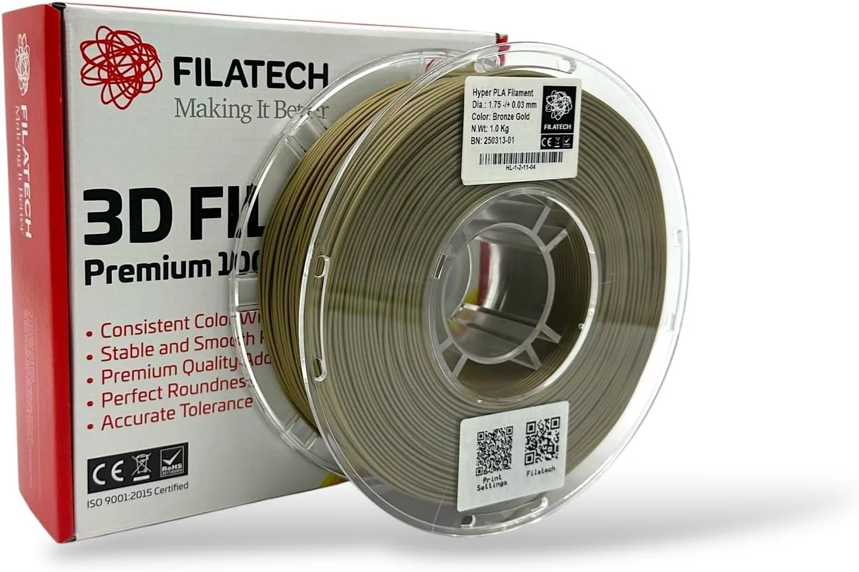 فیلامنت پرینت سه بعدی Hyper PLA فیلا تک، 1.75 میلی متر، +/- 0.03 میلی متر، طلایی برنزی، 1.0 کیلوگرم، پرینت با سرعت بالا 600 میلی متر بر ثانیه، ساخت امارات متحده عربی