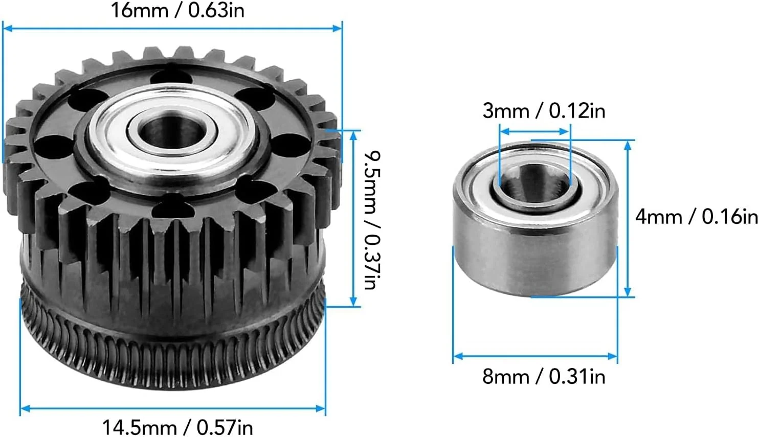 مجموعه چرخ دنده اکسترودر فولادی مقاوم Fabater با روکش DLC، بلبرینگ یکپارچه برای K2 Plus، رشته کارآمد، سازگار با مواد مختلف چاپ سه بعدی مجموعه چرخ دنده اکسترودر فولادی مقاوم Fabater با روکش DLC، بلبرینگ یکپارچه برای K2 Plus، رشته کارآمد، سازگار با مواد مختلف چاپ سه بعدی