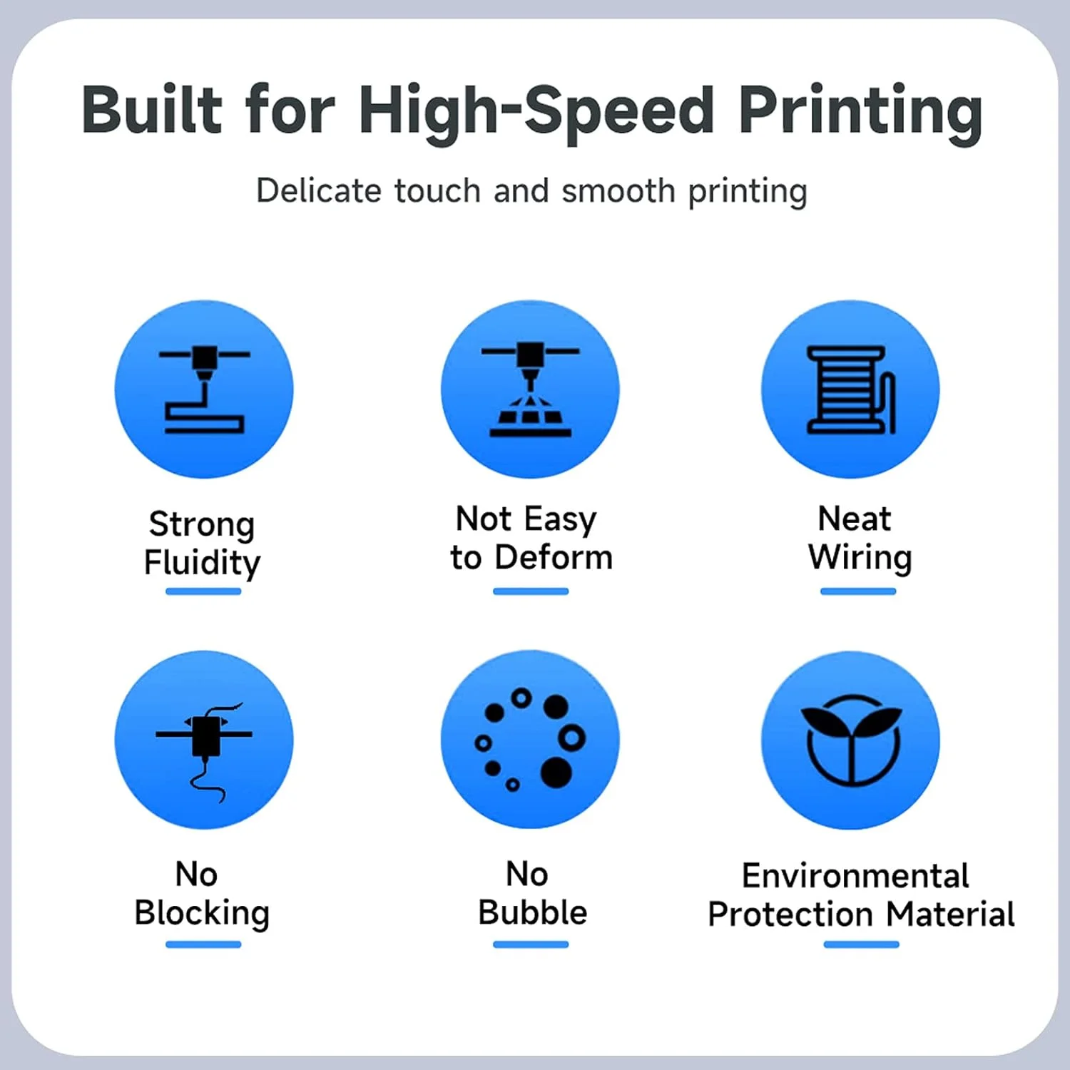 فیلامنت پرینتر سه بعدی HS PLA، ۱ کیلوگرم، ۱.۷۵ میلی‌متر، مواد چاپی با سیالیت بالا، قابل تجزیه، سازگار با محیط زیست، دقت ابعادی ۰.۰۲ میلی‌متر، رول استاندارد