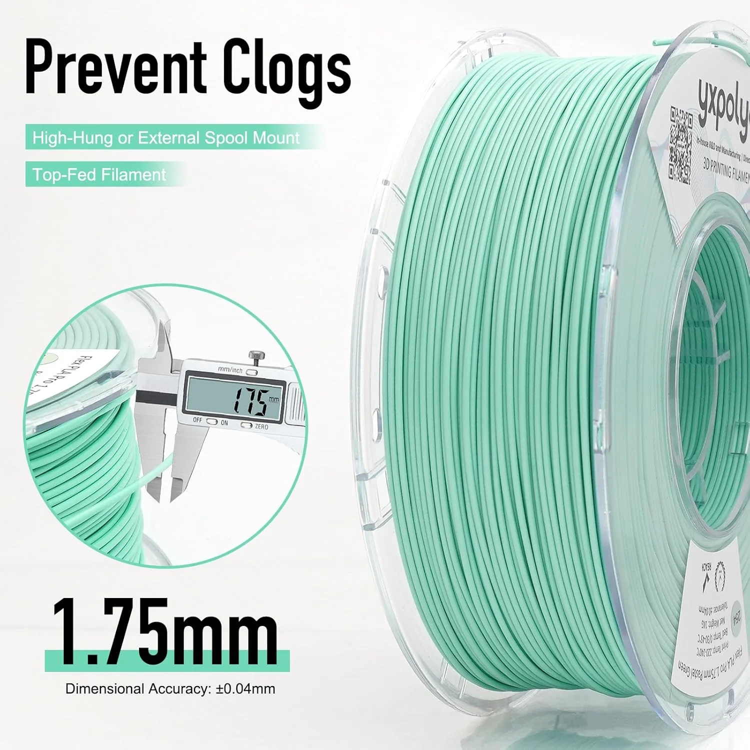 فیلامنت پرینتر سه بعدی PLA Pro انعطاف پذیر YXPOLYER برای توپ های بسکتبال بدون هوا، PLA نرم و منعطف، 1.75 میلی متر 1 کیلوگرم، سبز نعنایی