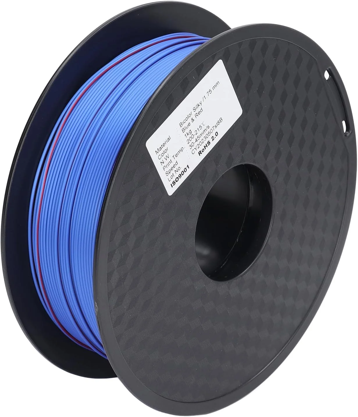 فیلامنت PLA دو رنگ آبی قرمز 1.75mm برای پرینت سه بعدی با جزئیات بالا