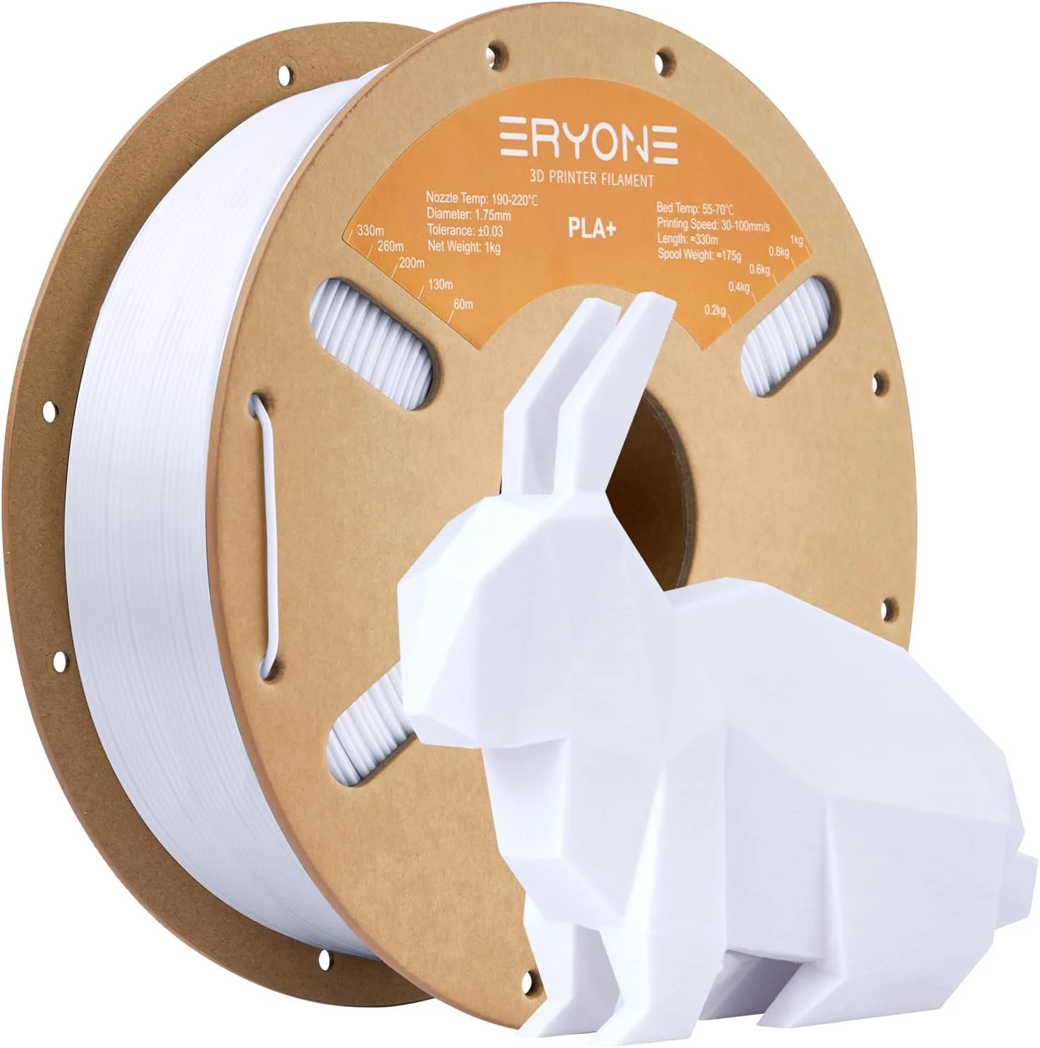 فیلامنت PLA پلاس ERYONE، ۱.۷۵ میلی‌متر، فیلامنت پرینتر سه بعدی PLA+، با دقت +/- ۰.۰۳ میلی‌متر، ۱ کیلوگرم