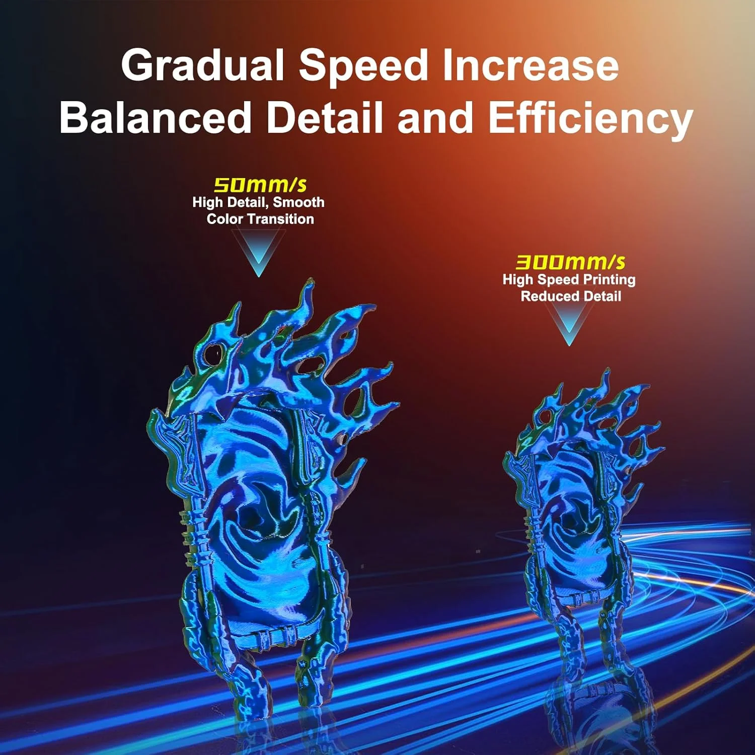 فیلامنت PLA ابریشمی ERYONE 1.75mm، فیلامنت پرینتر سه بعدی PLA ابریشمی +/-0.03mm، اسپول 1 کیلوگرمی، قرمز آبی سبز ابریشمی