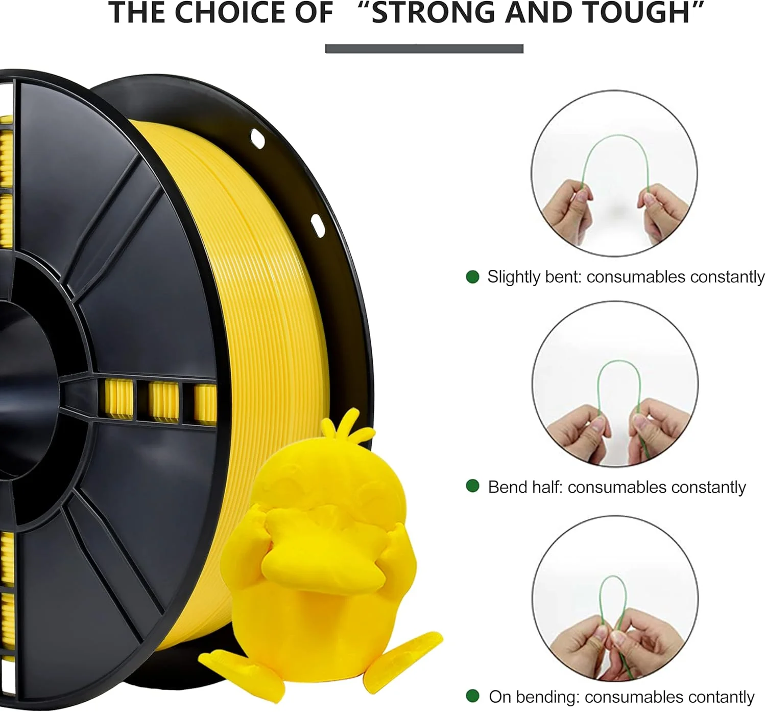 فیلامنت پرینت سه بعدی PLA Plus مدل iBOSS، قطر 1.75 میلی‌متر، دقت ابعادی +/- 0.03 میلی‌متر، رول 1 کیلوگرمی (2.2 پوند) - فیلامنت پرینت سه بعدی برای پرینتر سه بعدی - زرد