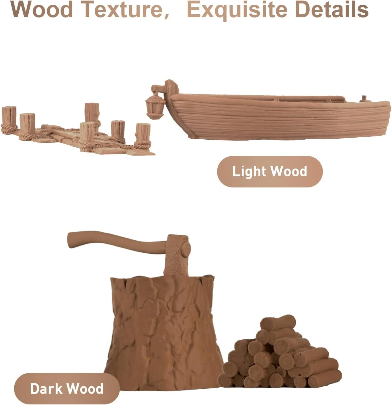 فیلامنت PLA مواد ترکیبی ERYONE، ۱.۷۵ میلی متر +/- ۰.۰۳ میلی متر، قرقره ۱ کیلوگرمی (۲.۲ پوند)، فیلامنت چوب، چوب روشن