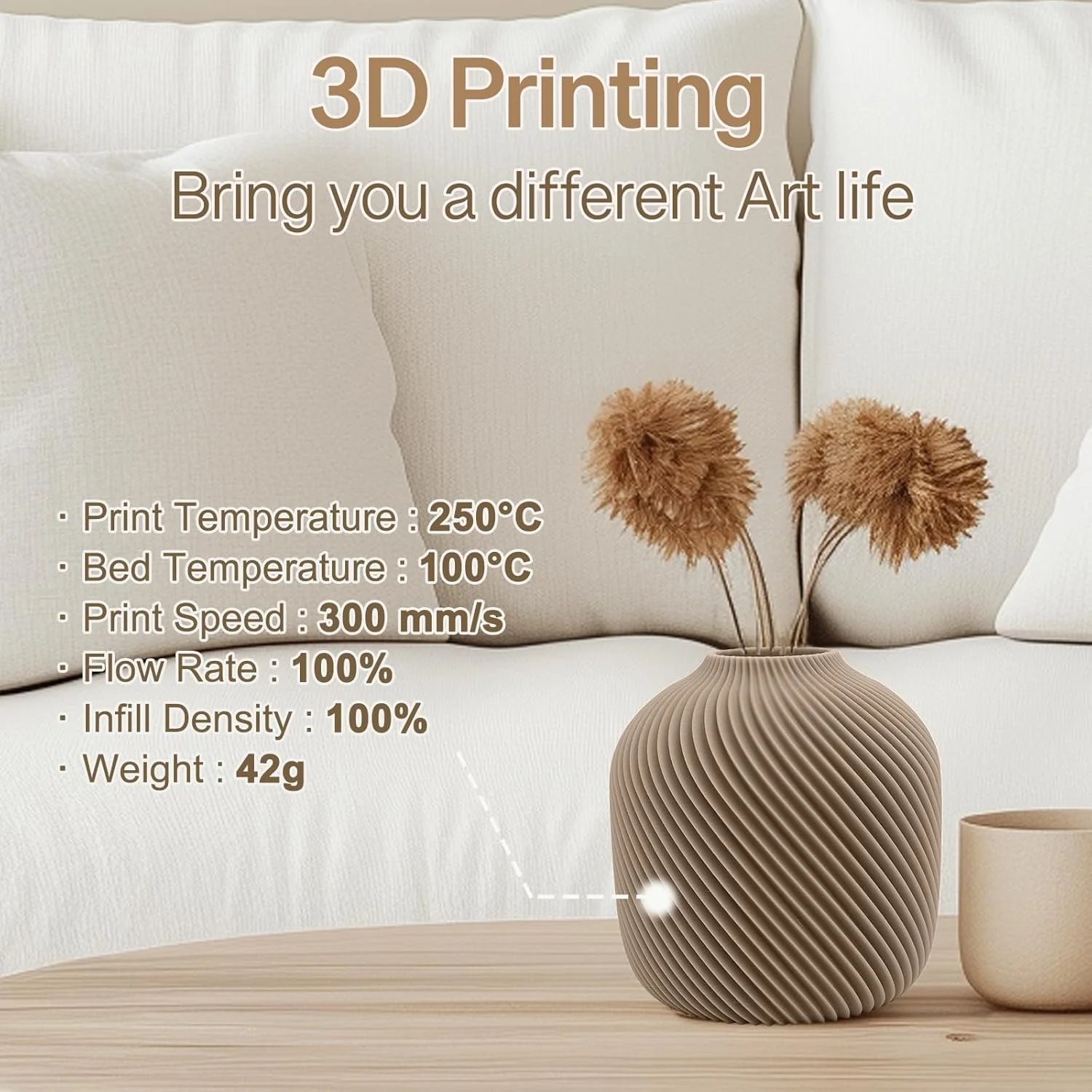 فیلامنت ABS، ABS+، ABS Pro، ABS Plus برای پرینت سه بعدی، قطر 1.75 میلی متر، وزن 1 کیلوگرم، خاکستری، بژ، فیلامنت پرینتر سه بعدی، استحکام بالا، مقاوم در برابر رطوبت