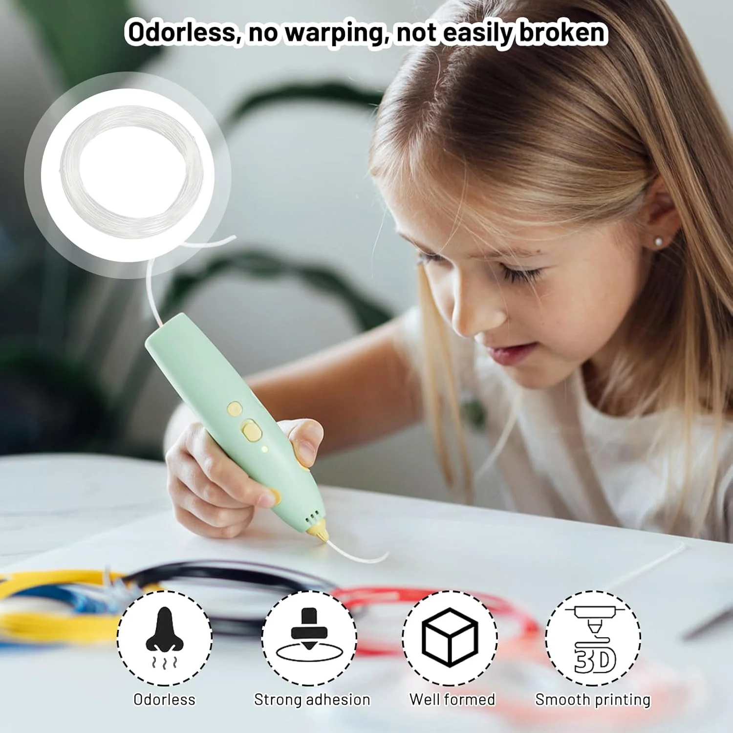 فیلامنت تمیز کننده نازل پرینتر سه بعدی 1.75 میلی متری 100 گرمی، مناسب برای مواد مصرفی پرینت، ابزار تمیز کردن نازل و اکسترودر پرینتر