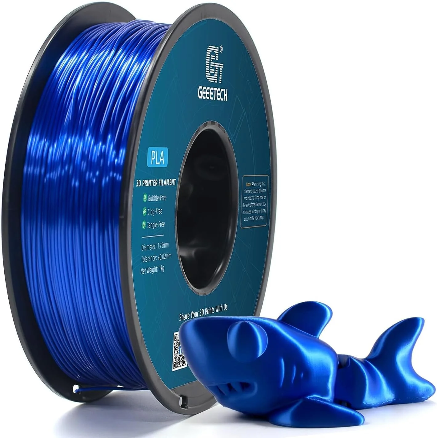 فیلامنت PLA ابریشمی GEEETECH، 1.75 میلی‌متر، مواد چاپ سه بعدی، آبی رویال ابریشمی