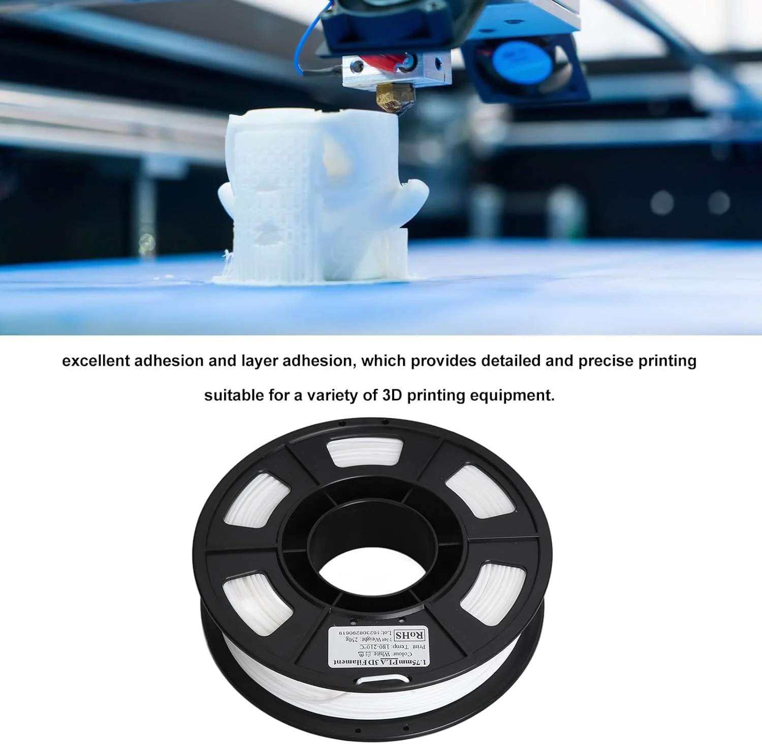 فیلامنت پرینتر سه بعدی PLA گوونیک 1.75 میلی‌متری، وزن خالص 250 گرم، جایگزین شارژ مجدد چاپ سه بعدی با دقت بالا، مناسب برای تجهیزات چاپ سه بعدی