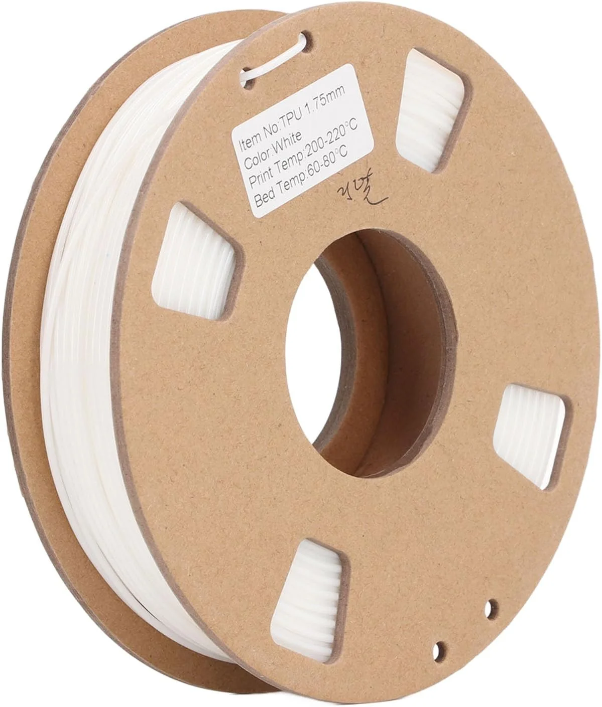 فیلامنت پرینتر سه بعدی عمومی، بسته فیلامنت TPU انعطاف پذیر سفید 1.75 میلی متر، دقت ابعادی پرینتر سه بعدی +/- 0.03 میلی متر، مناسب برای چاپ کفی کفش، بند ساعت، قطعات پهپاد