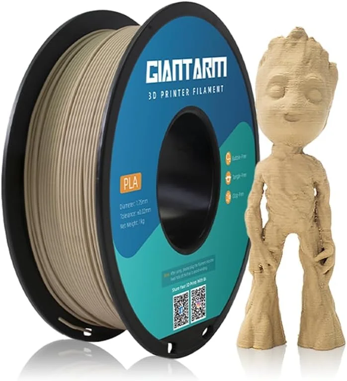 فیلامنت چوب PLA جیانت آرم، 1.75 میلی متر، 1 کیلوگرم، مواد چاپ سه بعدی، دقت ابعادی قرقره +/- 0.03 میلی متر