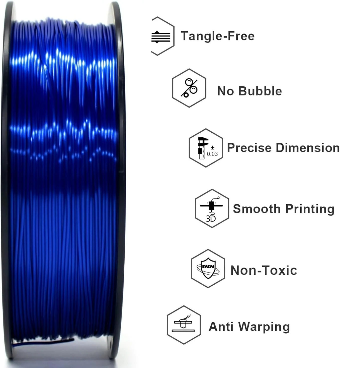 فیلامنت PLA ابریشمی GEEETECH، 1.75 میلی‌متر، مواد چاپ سه بعدی، آبی رویال ابریشمی