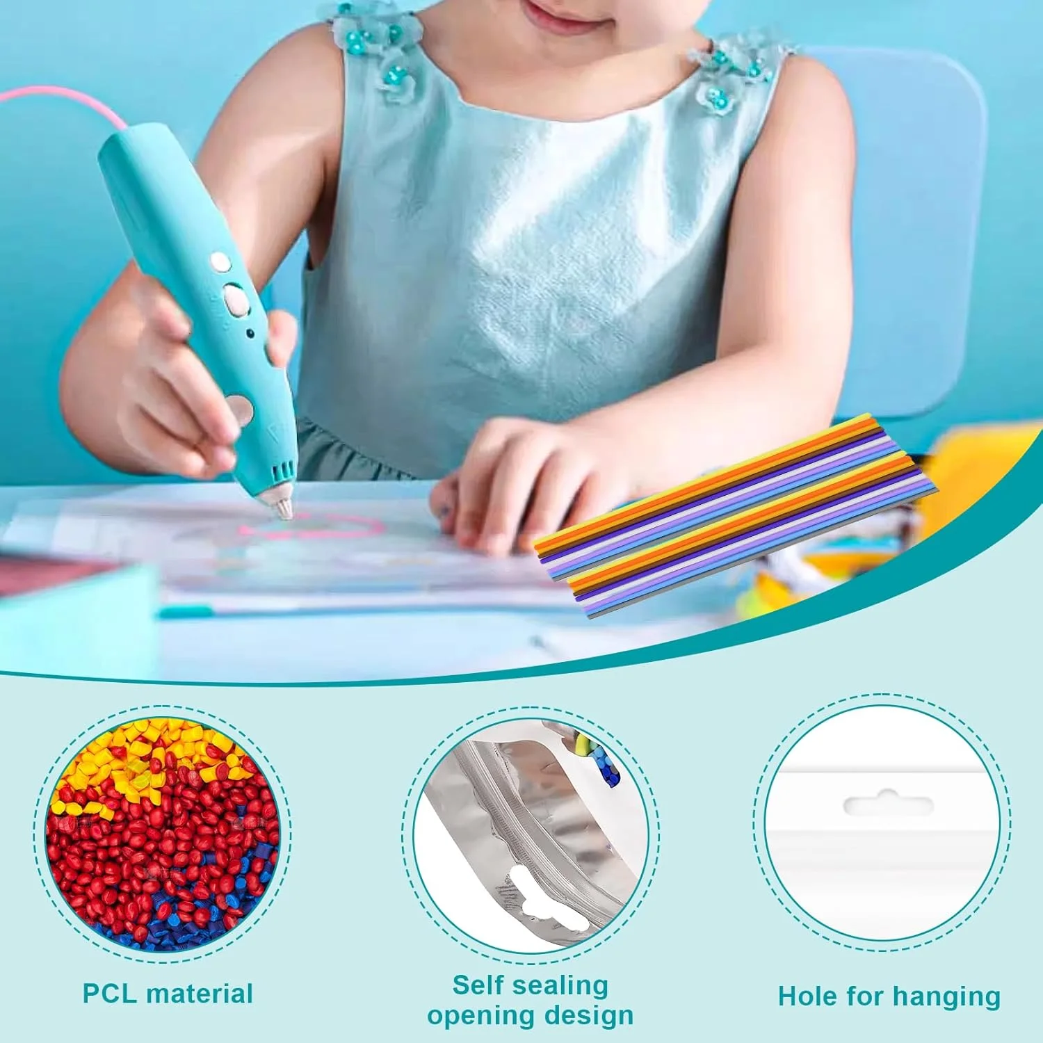 بسته 160 عددی میله های رنگی سه بعدی، 32 رنگ، فیلامنت قلم سه بعدی 15 سانتی متر در 2.5 میلی متر، فیلامنت PCL، لوازم جانبی قلم سه بعدی با دمای چاپ پایین برای کودکان، قلم فشاری سه بعدی بسته 160 عددی میله های رنگی سه بعدی، 32 رنگ، فیلامنت قلم سه بعدی 15 سانتی متر در 2.5 میلی متر، فیلامنت PCL، لوازم جانبی قلم سه بعدی با دمای چاپ پایین برای کودکان، قلم فشاری سه بعدی