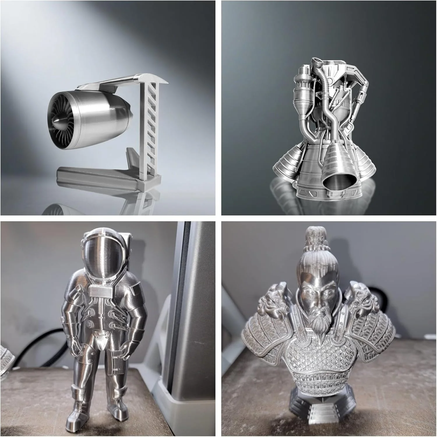 فیلامنت PLA ابریشمی GEEETECH 1.75mm برای پرینتر سه بعدی، متریال براق شبیه فلز 1 کیلوگرم (2.2 پوند) 1 قرقره، دقت ابعادی +/- 0.03 میلی متر، نقره ای متالیک