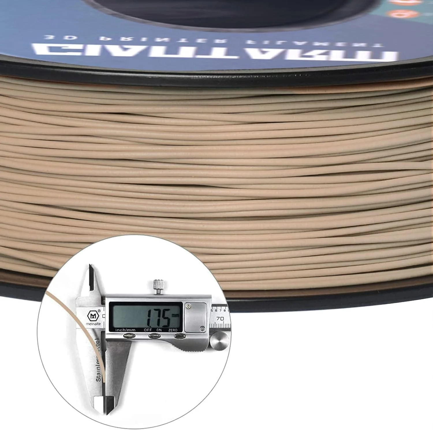 فیلامنت چوب PLA جیانت آرم، 1.75 میلی متر، 1 کیلوگرم، مواد چاپ سه بعدی، دقت ابعادی قرقره +/- 0.03 میلی متر