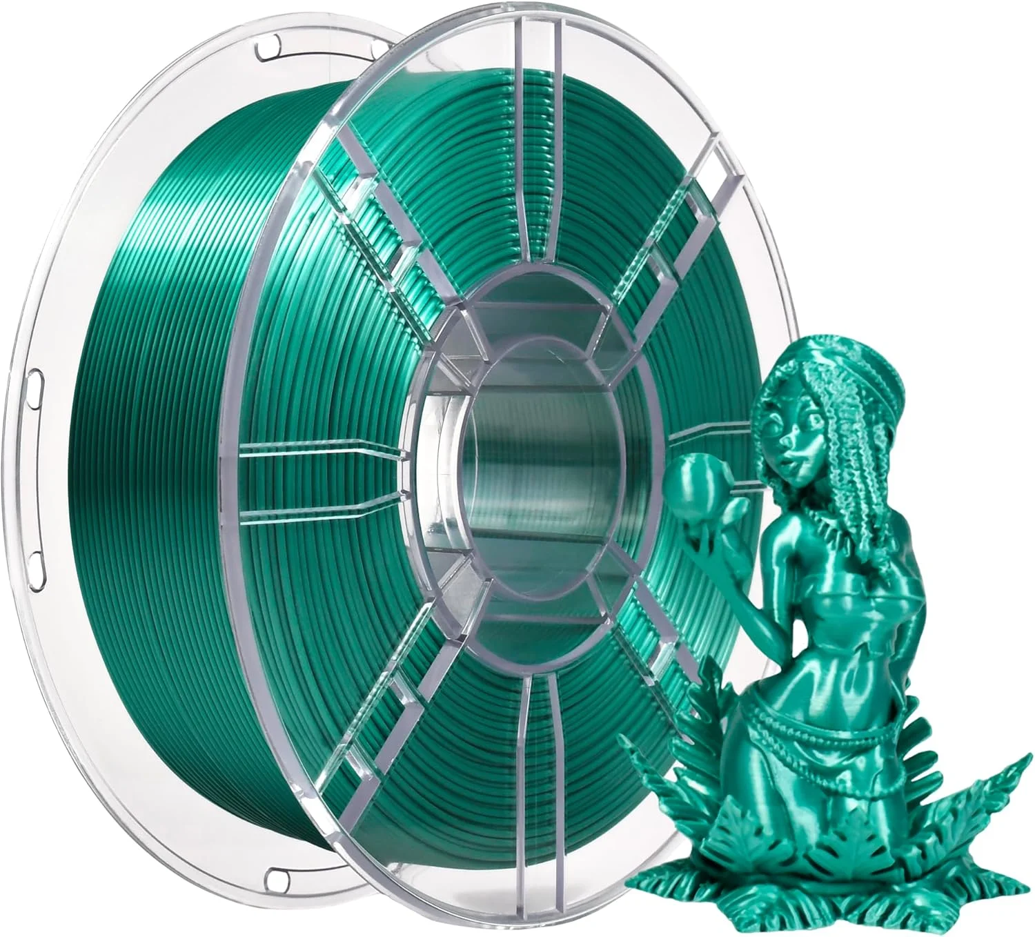 فیلامنت پرینتر سه بعدی iBOSS PLA Pro (PLA+) 1.75mm، فیلامنت ابریشمی براق برای پرینت سه بعدی، رول 1 کیلوگرمی (2.2 پوند)، دقت ابعادی +/- 0.02mm، فیلامنت PLA Plus، مناسب برای اکثر پرینترهای FDM (سبز زمردی ابریشمی)