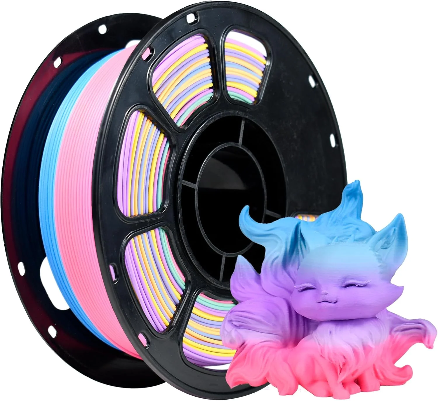 فیلامنت PLA+ مات iBOSS، قطر 1.75 میلی‌متر، سیم پرینتر سه بعدی 1 کیلوگرمی (2.2 پوند)، متریال چاپ سه بعدی چند رنگ (رنگین کمان سایه رویایی مات)