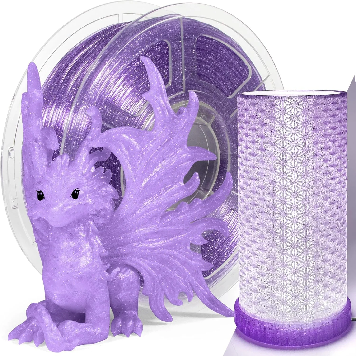 فیلامنت PLA آی‌ام‌ای‌آی 1.75 میلی‌متر، فیلامنت شفاف با نقطه اشتعال PLA بنفش 1.75، فیلامنت پرینتر سه بعدی، مواد PLA پرینت سه بعدی، 1 کیلوگرم PLA