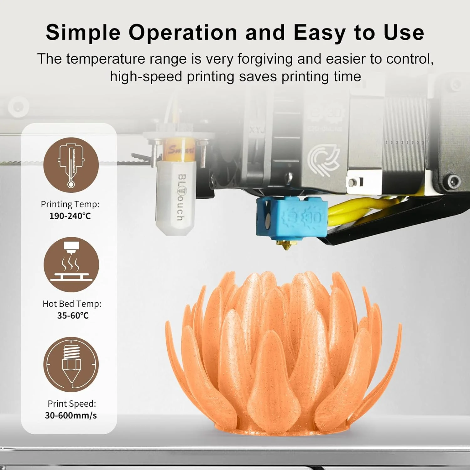 فیلامنت PLA آی‌ام‌ای‌آی 1.75 میلی‌متر، فیلامنت شفاف نقطه اشتعال 1.75 PLA قهوه‌ای، فیلامنت پرینتر سه بعدی، مواد PLA پرینت سه بعدی، قرقره 1 کیلوگرمی PLA