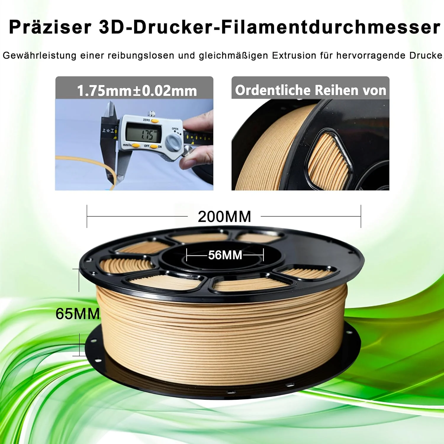 فیلامنت PLA+ آی‌باس، چوب گلابی زرد، متریال سبک برای پرینت سه بعدی، ۱.۷۵ میلی‌متر +/- ۰.۰۲ میلی‌متر، ۱ کیلوگرم/اسپول، سازگار با اکثر پرینترهای FDM (چوب گلابی زرد)
