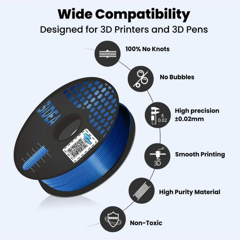 فیلامنت PLA آبی متالیک 3IDEA Imagine Create Print برای پرینتر سه بعدی، اسپول 1 کیلوگرمی مواد پرینت سه بعدی