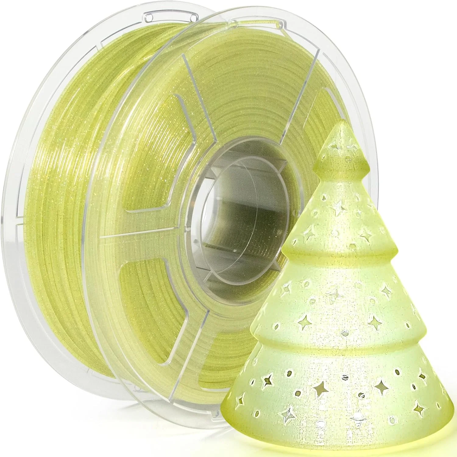 فیلامنت پرینتر سه بعدی iSANMATE، فیلامنت PLA زرد اکلیلی شفاف 1.75 میلی متر، فیلامنت پرینت سه بعدی 1 کیلوگرم/2.2 پوند