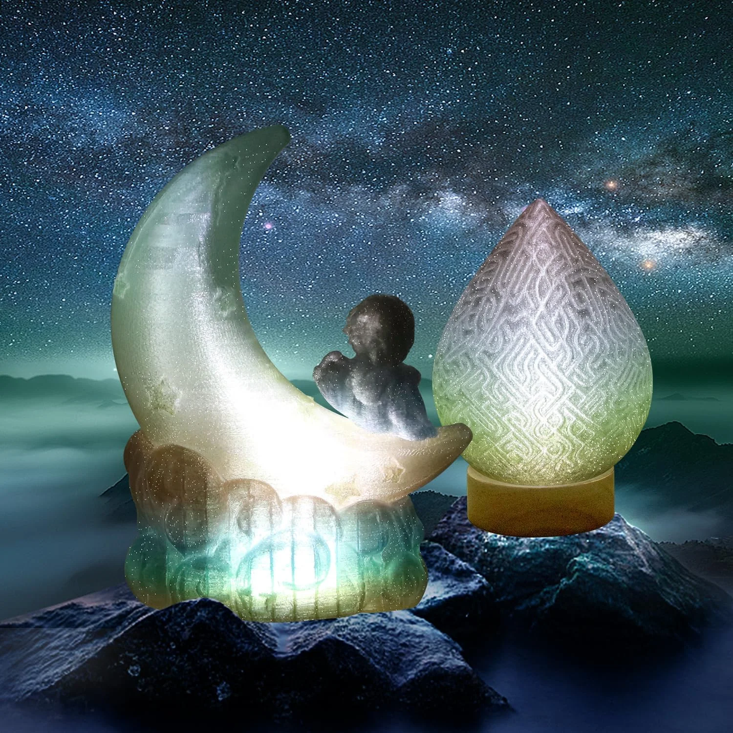 فیلامنت PLA شفاف اکلیلی iSANMATE 1.75mm، فیلامنت اکلیلی گرادیانی شفاف پرینتر سه بعدی 1 کیلوگرمی، مواد پرینت سه بعدی رنگین کمانی اکلیلی 1.75mm، +/- 0.03mm