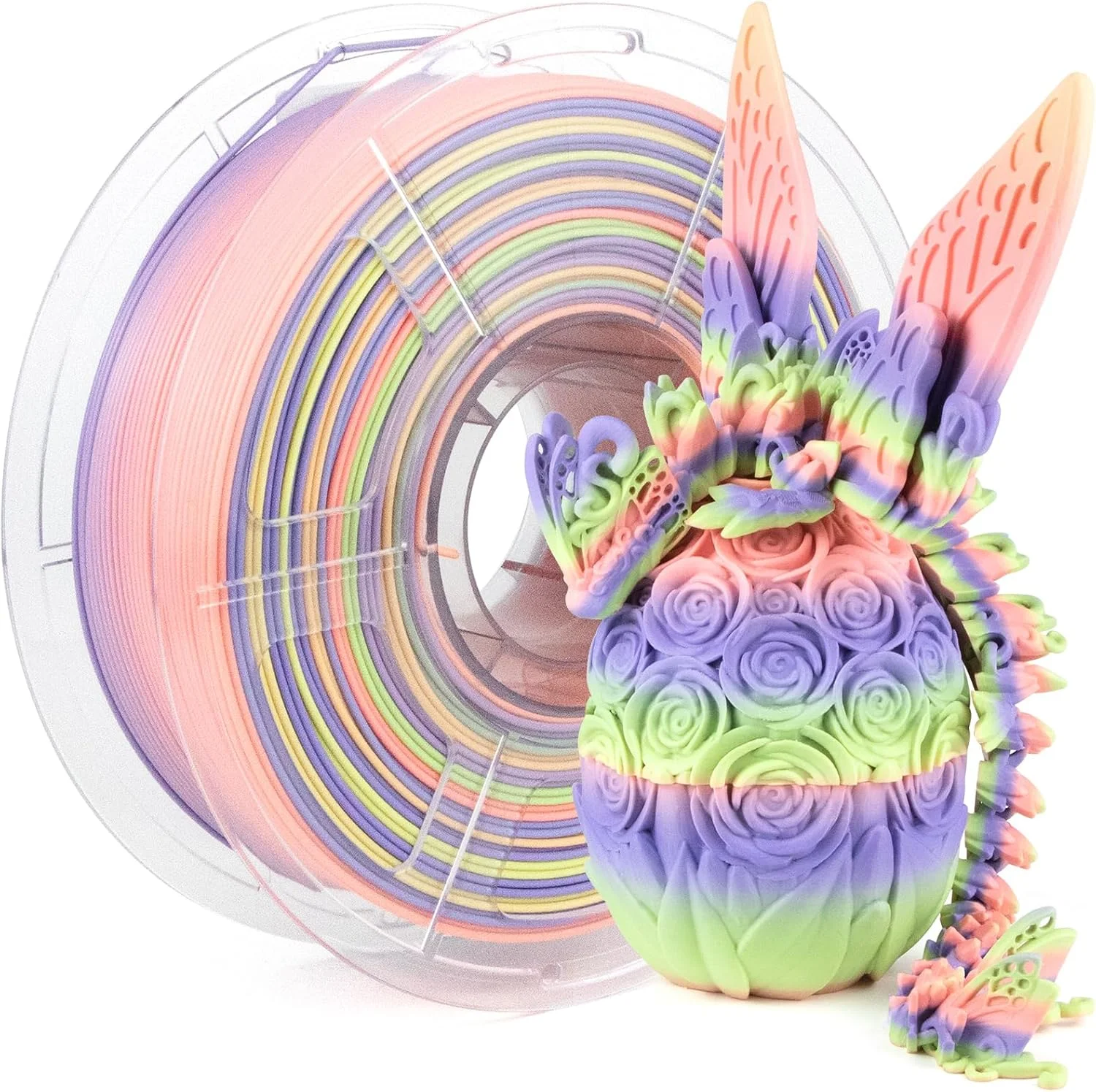 فیلامنت رنگین کمانی سرعت بالا iSANMATE، فیلامنت PLA+ رنگین کمانی با تغییر رنگ سریع 1.75 میلی متر، طراحی شده برای سرعت بالا 30-600 میلی متر بر ثانیه، PLA با سرعت چاپ سریع، دقت ابعادی ±0.02 میلی متر، 1 کیلوگرم