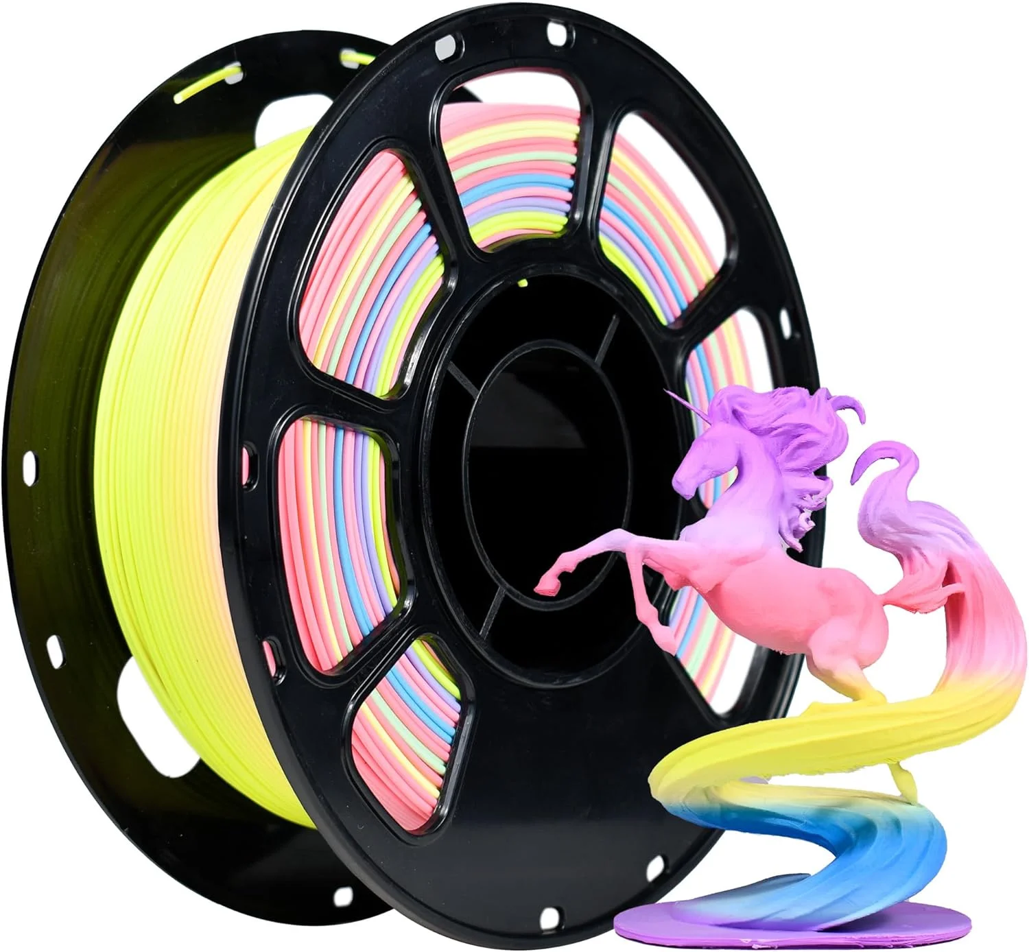 فیلامنت PLA مات iBOSS، 1.75 میلی متر، سیم پرینتر سه بعدی 1 کیلوگرم، متریال چاپ سه بعدی رنگین کمانی PLA PRO چند رنگ (رنگین کمان اژدهای فانتزی مات)