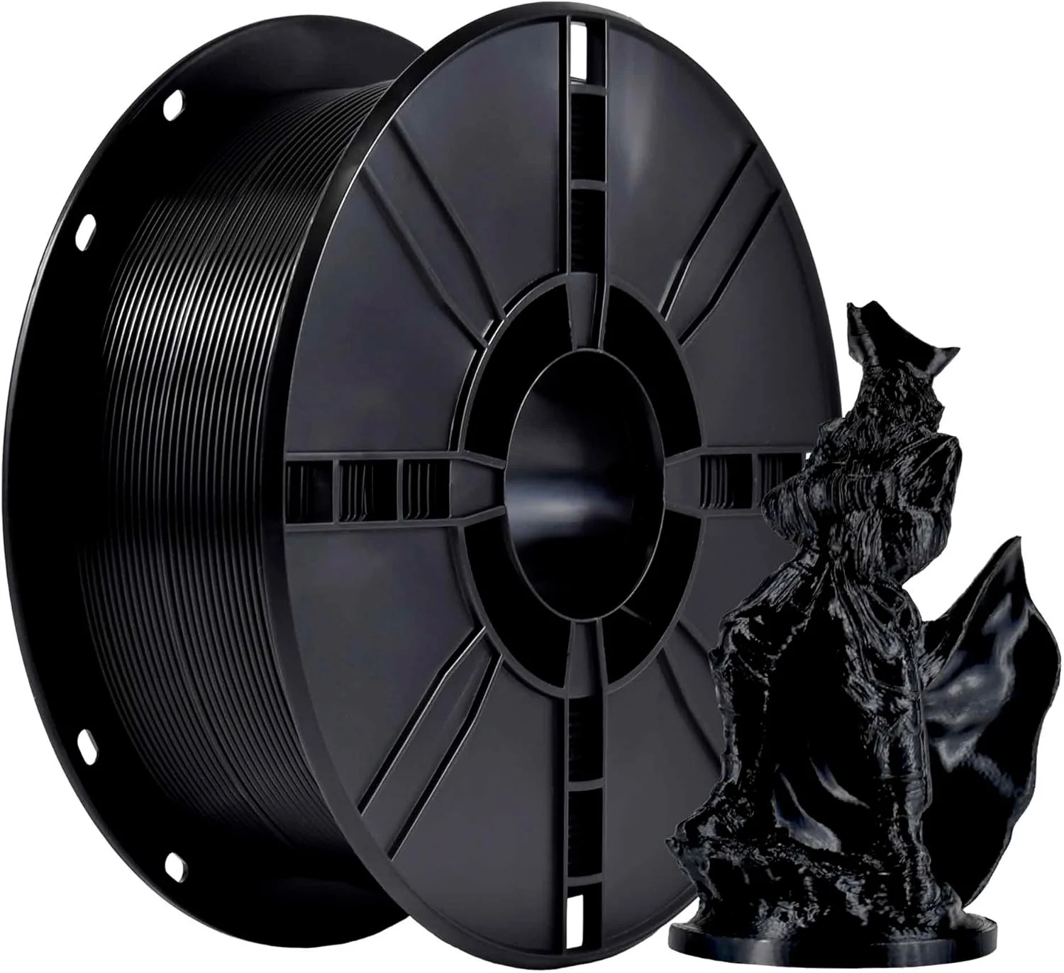 فیلامنت PLA+ آی‌باس، فیلامنت پرینتر سه بعدی PLA پلاس، دقت ابعادی +/- 0.02mm، اسپول 1 کیلوگرمی (2.2 پوند) فیلامنت پرینت سه بعدی برای پرینترهای سه بعدی، مشکی