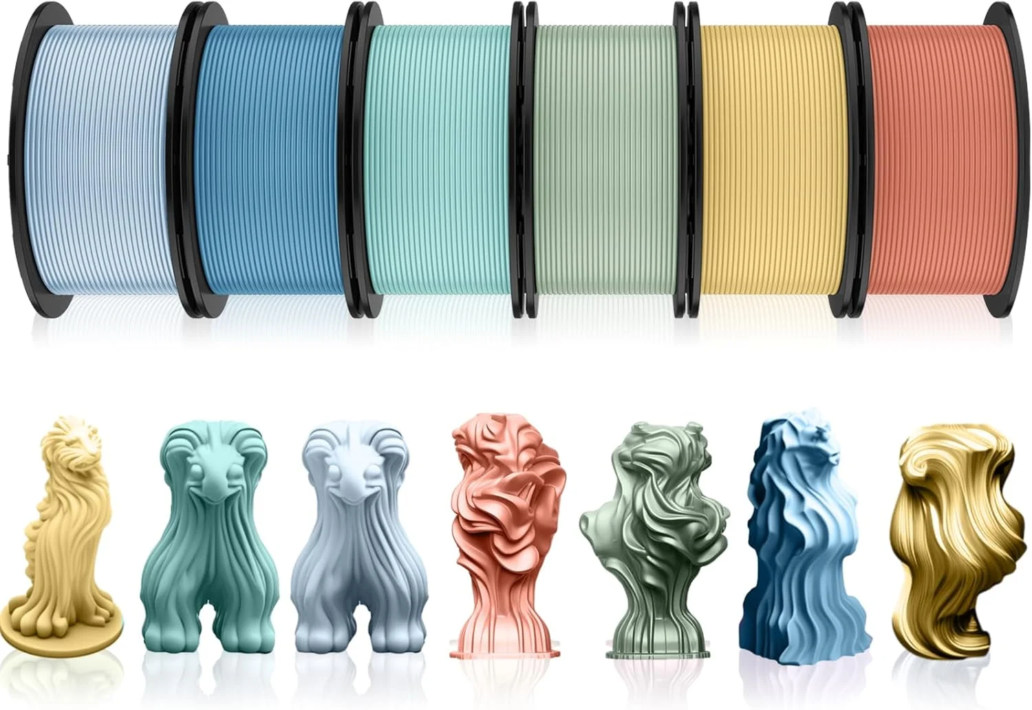 بسته فیلامنت پرینتر سه بعدی پانگدا، فیلامنت PLA 1.75 میلی متری، مواد چاپ سه بعدی، 0.25 کیلوگرم، 6 قرقره، مجموع 1.5 کیلوگرم (رنگ تیره)