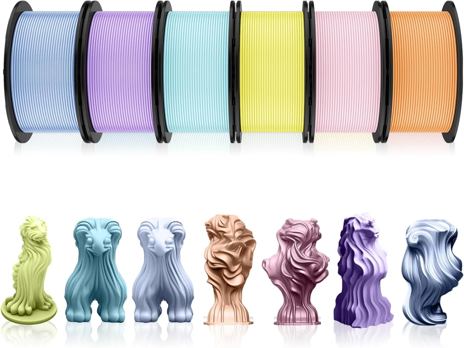 بسته فیلامنت پرینتر سه بعدی پانگدا، فیلامنت PLA 1.75 میلی متری، مواد چاپ سه بعدی 0.25 کیلوگرم، 6 قرقره، مجموع 1.5 کیلوگرم (رنگ ماکارون)