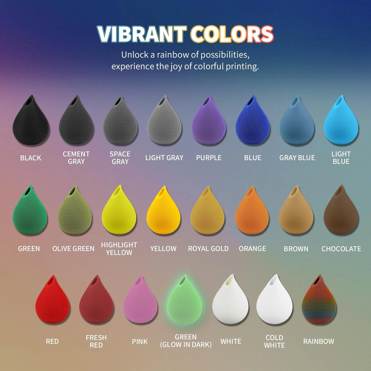 فیلامنت پرینتر سه بعدی PLA OVERTURE مدل Glow سبز فسفری 1.75mm، بسته 1 عددی فیلامنت پرینتر سه بعدی PLA OVERTURE مدل Glow سبز فسفری 1.75mm، بسته 1 عددی