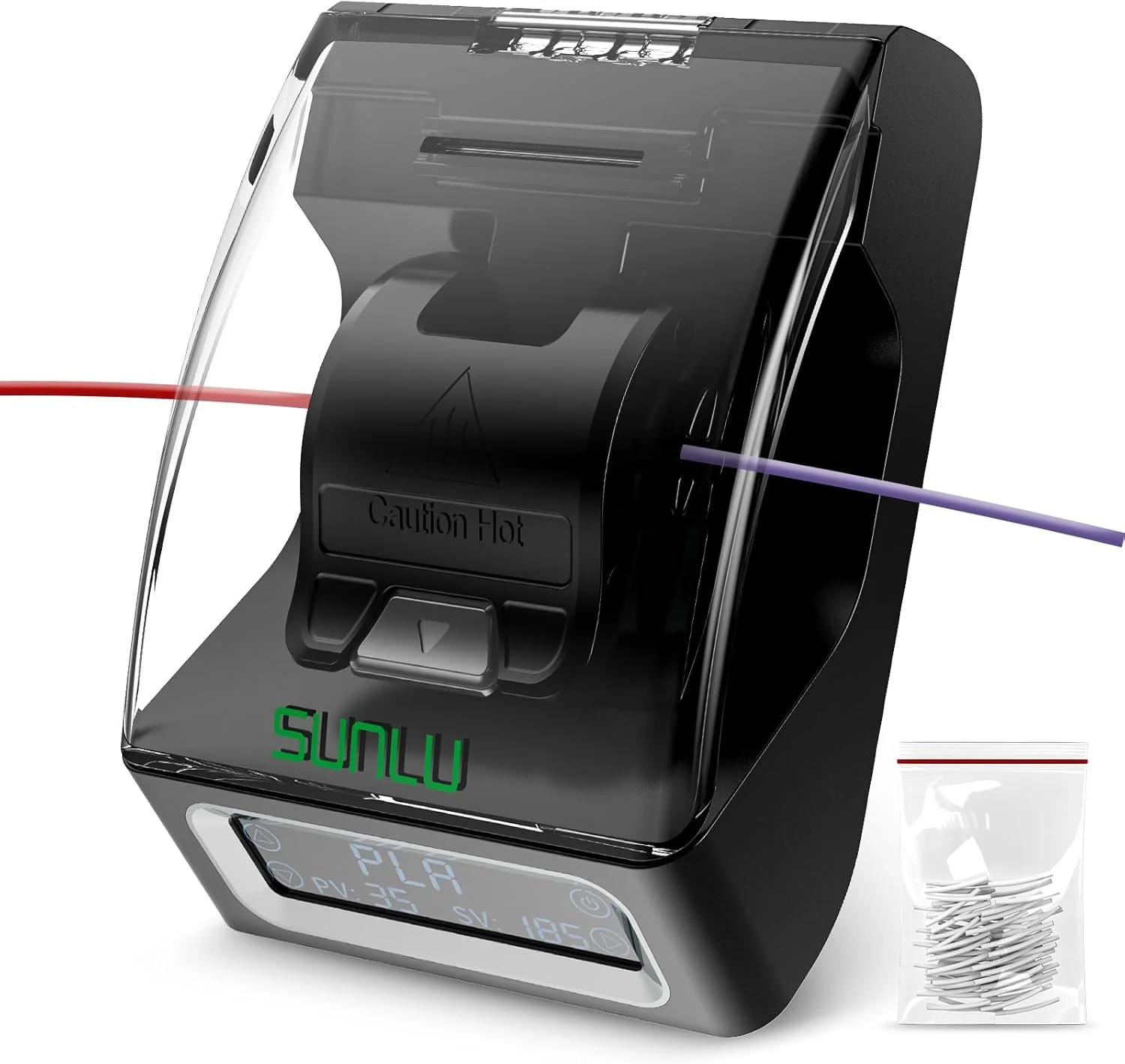 اتصال دهنده رسمی فیلامنت، اتصال دهنده فیلامنت با 200 عدد آستین PTFE برای فیلامنت پرینتر سه بعدی 1.75 میلی متری، گرم شدن سریع تا 240 درجه سانتیگراد، سازگار با PLA PETG TPU ABS PA نایلون