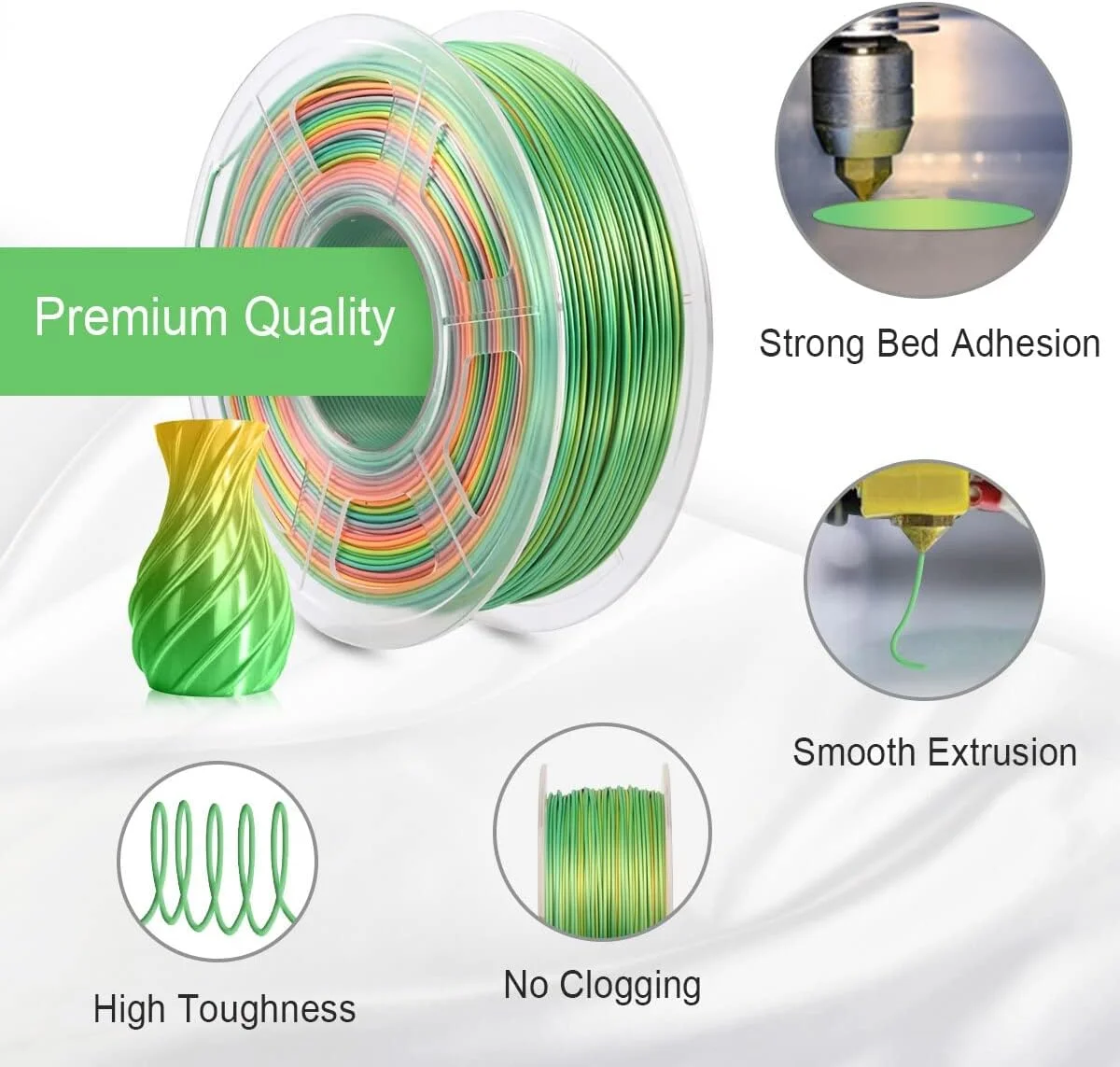 فیلامنت ابریشمی پرینتر سه بعدی مانکس 1.75 میلی متر 1 کیلوگرم برای مواد چاپ سه بعدی