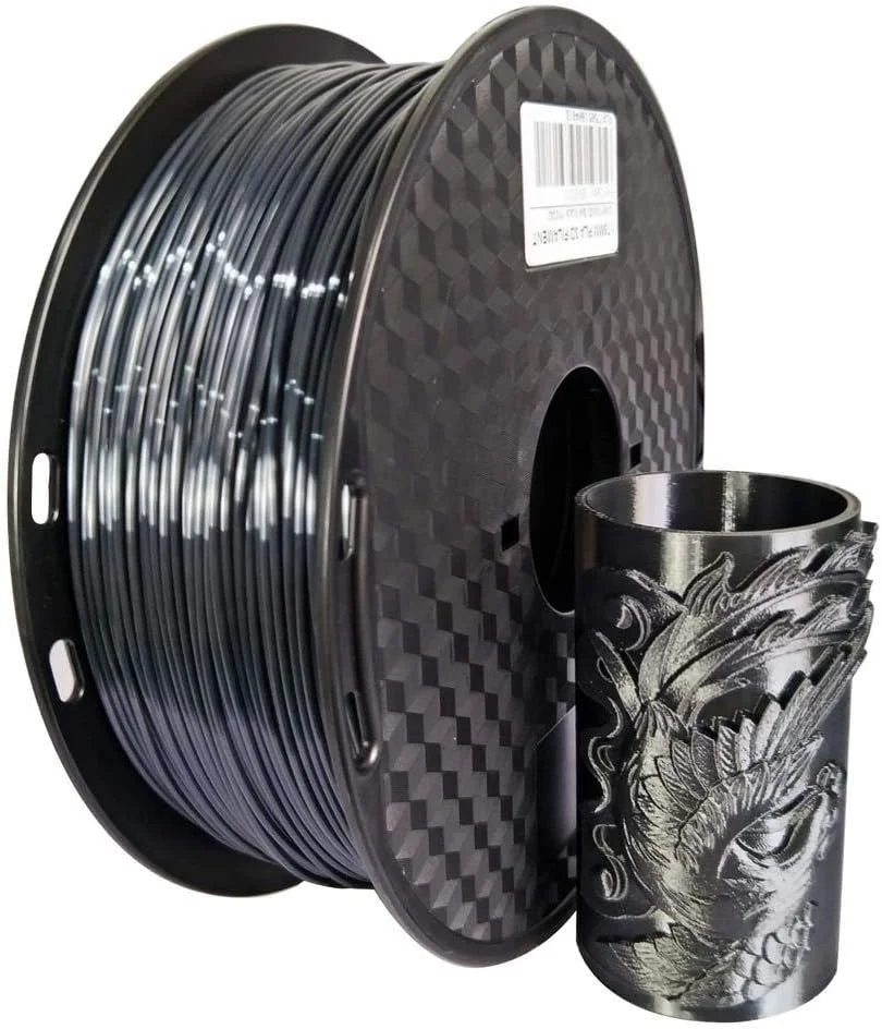 فیلامنت PLA مشکی ابریشمی MONKX، 0.5 کیلوگرم، 1.75 میلی‌متر، مواد چاپ با بافت، متریال چاپ سه بعدی