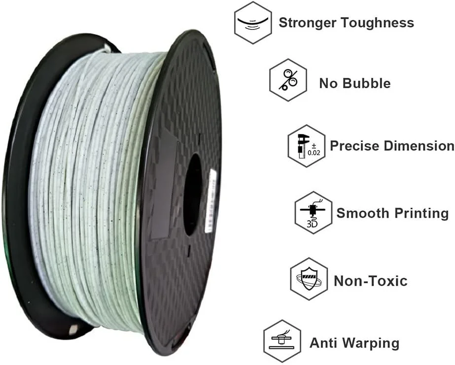 فیلامنت پرینتر سه بعدی PLA 1.75mm یک کیلوگرم سفید طرح سنگ مرمر، متریال سیم برای پرینت سه بعدی (رنگ: 1KG-PLA-سفید)