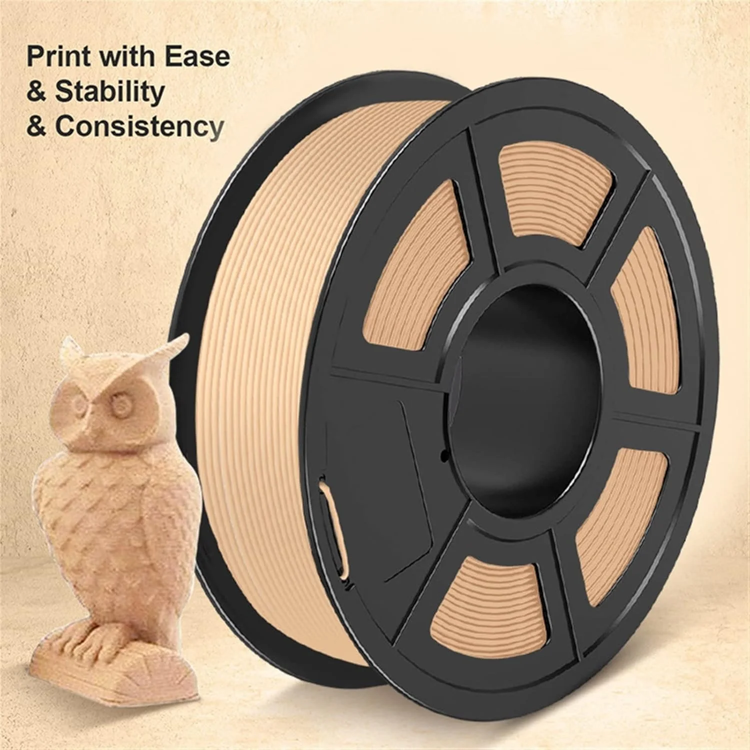 فیلامنت پرینتر سه بعدی، تقلید رنگ چوب، جلوه چوب جامد، فیلامنت PLA 1.75 میلی متری، حلقه 1 کیلوگرمی، لوازم مواد چاپ سه بعدی