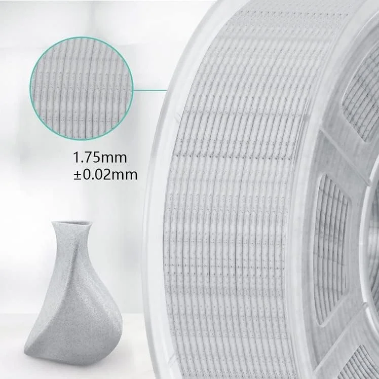 فیلامنت پرینتر سه بعدی، رنگ مرمر، 1.75 میلی متر 1 کیلوگرم جنس شبیه سنگ، برای پرینت سه بعدی